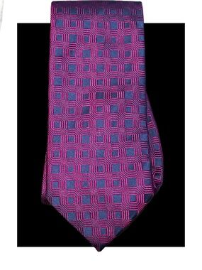 Copy listing Charles Tyrwhitt Magenta and Navy Geometric Silk Tie